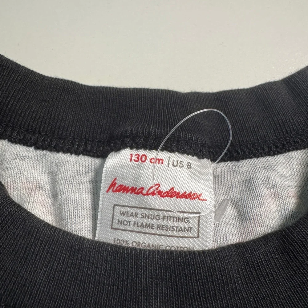 Hanna Andersson Pajama Top Size 8 Black Christmas Dino T. Rex Race Car Fair Isle